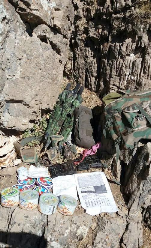 Maarada bulunan havan ile dier silah ve malzemelere ait ok sayda fotoraf paylald.