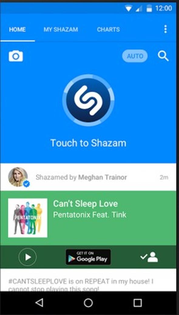 Shazam  <br>  Shazam,mzii annda tespit edip, sevdiiniz sanatlarla mzik kefetme heyecann paylamanz salyor.