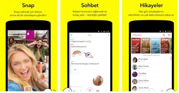 Snapchat<br>    Kendini imha eden anlk grntlerle genler arasnda adeta bir fenomene dnen Snapchat&#8217;i siz de denemelisiniz.