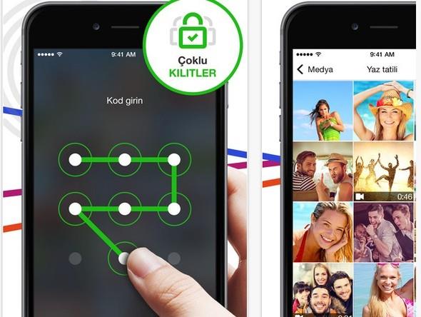 Sakn Dokunma  <br>  zel resimlerinizi, videolarnz,gvenlik uygulamas iinde saklayarak koruyabilirsiniz.