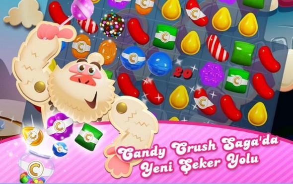 Candy Crush Saga  <br>  Zeka kategorisinde bulunan bu uygulama oyununda,ayr renkli ekerleri bir araya getirerek patlatyorsunuz.