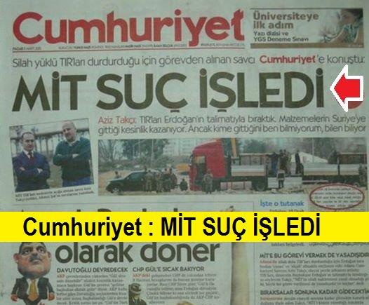 <p>Cumhuriyet Gazetesi: <br>  Trkiye sz konusu olunca "MT SU LYOR"<br>  PKK sz konusu olunca "YERE ZMART ATMAYAN, EVREYE DUYARLI OCUKLAR"</p>