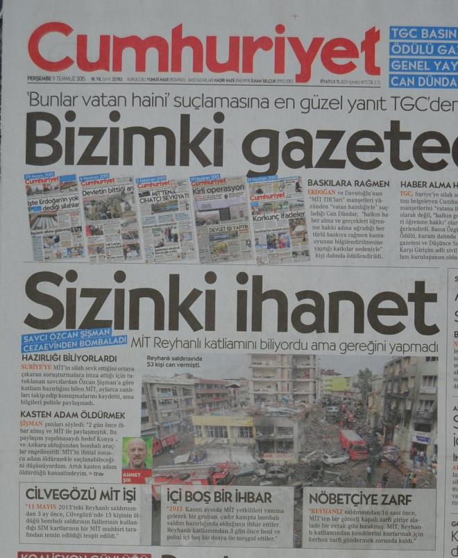 Reyhanl katliamnda ihmali olduu iddia edilen savc zcan iman, Can Dndar'n genel yayn ynetmeni olduu gazetede akland..