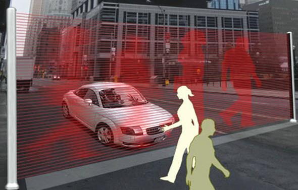 Gelecekte aralar daha da hzlanacak; yayalarla olas kaza riski de artacak. Yllar nce inli tasarmcnn gelitirdii hologram teknolojisi konsepti gerek olduunda krmzda gemek ok daha g olacak! Yolun iki yanna koyulan sistem, yayalar getii srada hologram grnty yola yanstacak ve olas kazalarn nne geilecek.