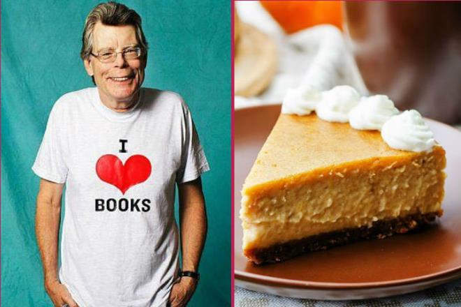 O kadar korkun, rktc, geceleri battaniye altna saklanmamza yol aan hikayelerin, romanlarn srr meerse cheesecake imi. Yazd m motor takm gibi yazan ve bir oturuta 93493 sayfa kitap yazan Stephen King mutlaka yaz yazmaya balamadan nce cheesecake yiyormu, yoksa kitap mitap yok size.