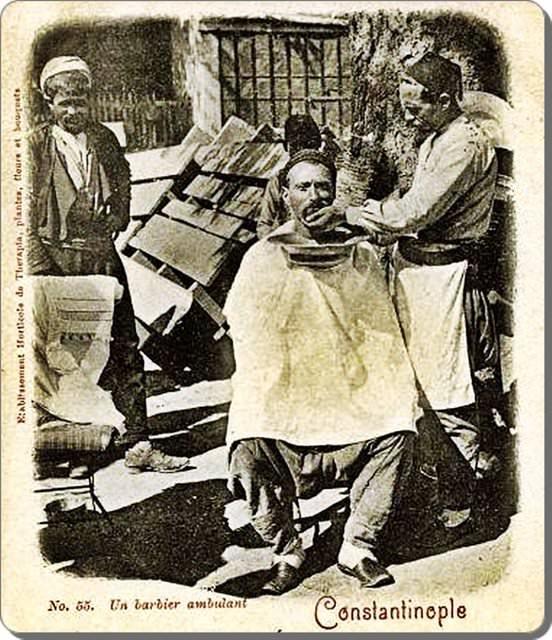 1900'ler sokak berberleri.