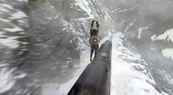 Captain Amerika    Filmde grnen sahne...