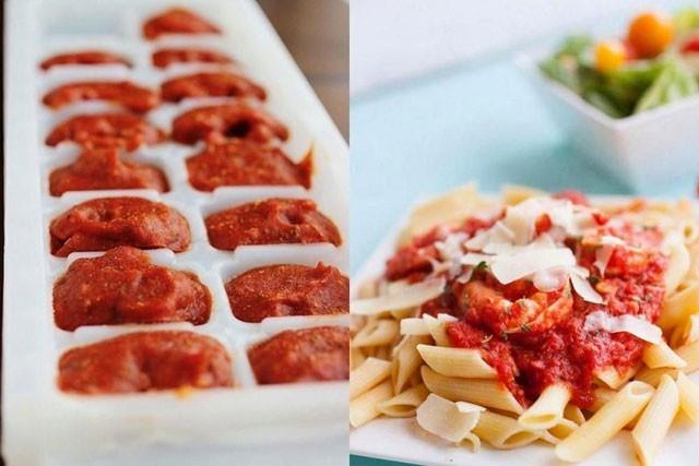 Makarna sosu gibi hazrladnz soslar buz kalplar ierisinde dondurabilir ve ilerleyen zamanlarda ihtiyacnz olduunda yeniden kullanabilirsiniz.