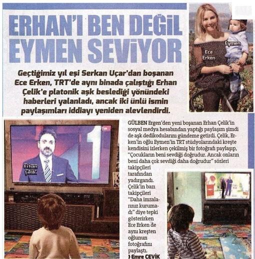 Ece Erken getiimiz hafta, televizyonda Erhan elik&#8217;i seyreden olu Eymen&#8217;in fotorafn ekip sosyal medyada yaynlam ve o paylam ak dedikodularna yol amt.