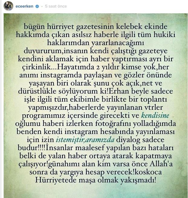 te Erken'in o mesaj: