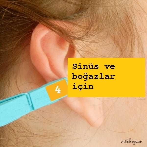 Bu blge ise sins ve boazla balantl. ttyseniz ve sinzitiniz ba gsterdiyse buraya mandalla bask uygulayabilirsiniz.