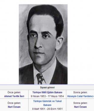 Cumhuriyetten bu yana Milli E�itim Bakanlar�