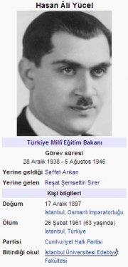 Cumhuriyetten bu yana Milli E�itim Bakanlar�