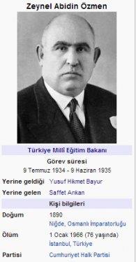 Cumhuriyetten bu yana Milli E�itim Bakanlar�