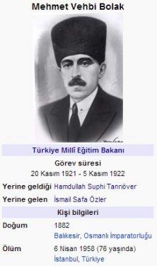 Cumhuriyetten bu yana Milli E�itim Bakanlar�