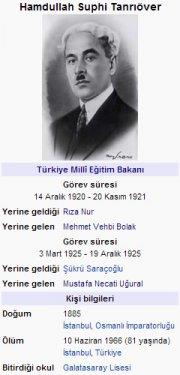 Cumhuriyetten bu yana Milli E�itim Bakanlar�