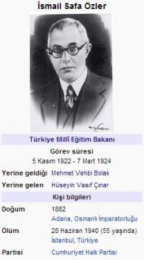 Cumhuriyetten bu yana Milli E�itim Bakanlar�