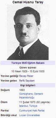 Cumhuriyetten bu yana Milli E�itim Bakanlar�