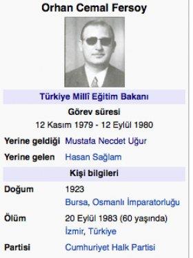 Cumhuriyetten bu yana Milli E�itim Bakanlar�