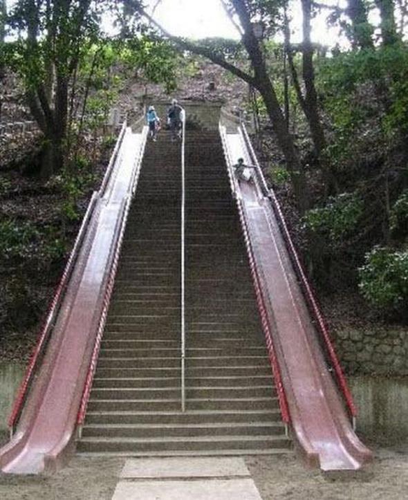 Merdivenlerden inmek yerine saniyeler iinde kaymak hem elenceli hem de hzl bir zm!