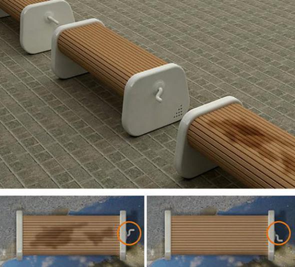 Yamurdan sonra slak zeminde oturmak istemeyenler iin ift yzl bank