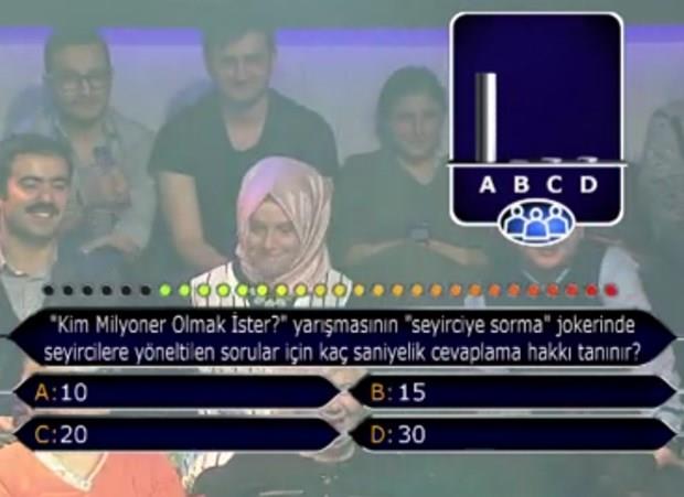 Seyircilerin, yzde 93 orannda doru cevap olan A kkn iaretledii grld.