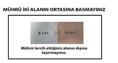 Tercihe gre farkl renklerle ayrlm alanlardan dierine tam &#8220;TERCH&#8221; mhr bulunan,