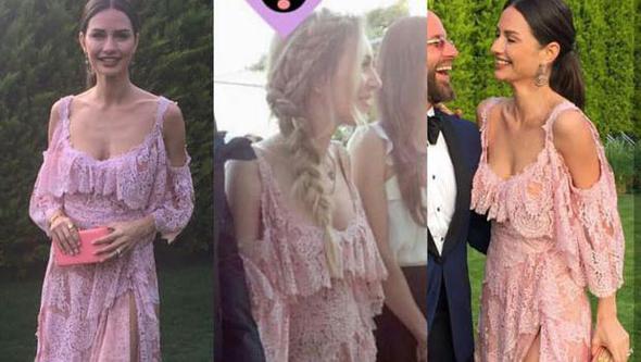 Sinem Kobal, dne pembe renkli dantelli bir elbiseyle katld. Tam 1 yl nce Kenan mirzalolu&#8217;yla evlenen Kobal&#8217;n Cunda&#8217;da dzenlenen dnnde Yasemin zilhan da ayn elbiseyi giymiti. Bu durum, Kobal&#8217;n yakn arkada zilhan&#8217;dan elbiseyi dn ald yorumlarna neden oldu.