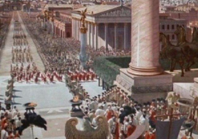 Tarihi flm Ben Hurda ekim ekibinin farketmedii krmz bir otomobil grnr..