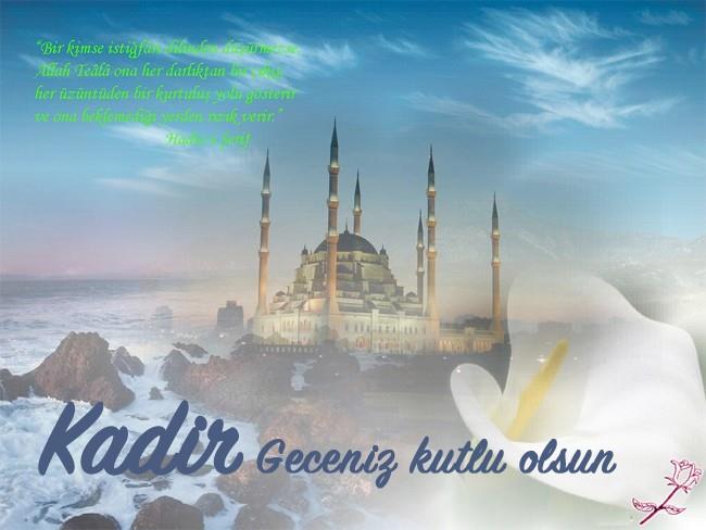*Bir damla umut serpilsin yregine, bin tatli umut dolsun gnlerine, hayallerin gerekleri bulsun, btn dualarin kabul, Kadir Gecen mubarek olsun!
