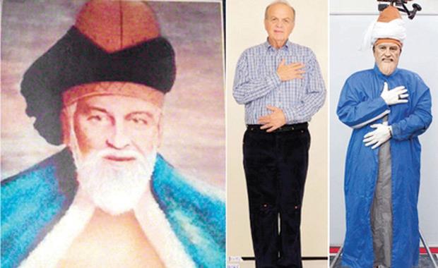 elebi, resmin hikyesini yle anlatt:   <p>  "Her yl eb-i Arus trenlerinde karlatm Fahir Erkey adnda bir psikolog vard. Babam 1996'da vefat ettikten sonra beni srarla evine davet etti. Evine gittiimde duvardaki resimle beni karlatrp, 'Suphanallah... Ne kadar byk bir benzerlik' dedi. Resmin 1942 ylnda izildiini belirterek, tasavvuf zerine bir dernekleri olduunu, bu dernein yesi 2 kiinin ayn gece Hz. Mevln'y ryasnda grdn anlatt. Bu kiilere bir ressama ryasnda grdkleri Mevln'y resmettirmelerini sylemi. kisinin de ayr ayr tarifleriyle yaplan almada bu resim ortaya km.1942'de yani ben domadan seneler nce izilmi bir resim. Ben de baktmda kendime benzetiyorum."