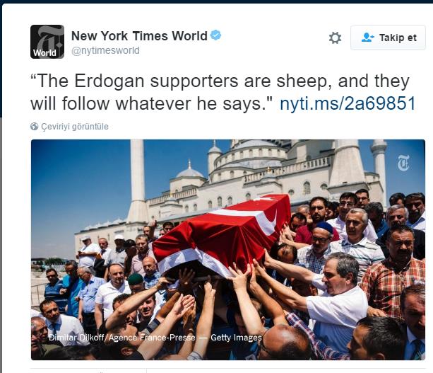 NY Times: "Erdoan Semeni Koyun Gibidir, Ne Sylerse Yaparlar"