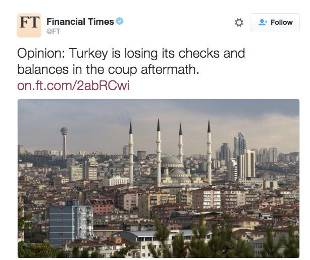 F. Times: "Trkiye Denge Mekanizmasn Kaybediyor"