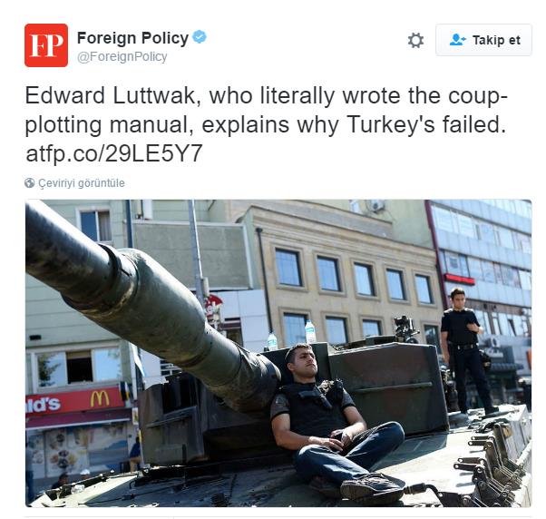 Foreign Policy: "Erdoan ldrlmediinden Darbe Baarsz Oldu"