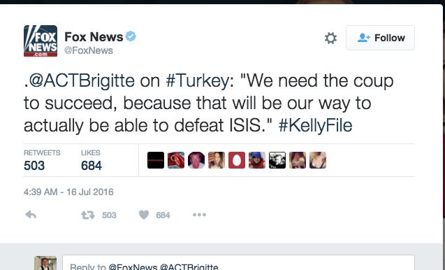 FOX News: "Baarl Bir Darbeye Ihtiya Var nk Bu DA'den Kurtulu Yolu"