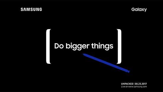 Samsung,  "Daha byk eyler yapn" yazl bir grsel paylaarak tantm tarihini verdi.New York&#8217;ta gerekleecek etkinlik iin basn mensuplarna davetiyeler gndermeye balayan Samsung, merakla beklenen Galaxy Notw 8&#8217;i 23 Austos&#8217;ta tantacak.