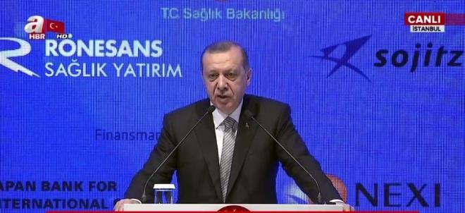 Cumhurbakan Recep Tayyip Erdoan, raan Saray'nda kitelli stanbul ehir Hastanesi kredi anlamas imza treninde konutu. Erdoan "36 ayda tamamlanmas planlanan kitelli ehir Hastanemiz, stanbul'a ve lkemize salk alannda yepyeni bir vizyon katacaktr. Ben bu vesile ile Japon dostlarma ahsm, milletim adna teekkr ediyorum. 15 Temmuz darbe giriiminin hemen ertesi haftasnda Japon dostlarmzla Rnesans naat yetkilileri Ankara'da biraraya gelmilerdir. Bylesine yksek meblada bir anlamann grmelerini ayn kararllkla devam ettirmek ancak gerek dostlarn yapabilecei bir anlamadr" dedi.