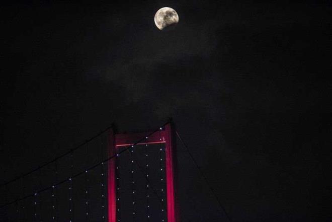 Trkiye'nin her yerinde izlenebilen paral tutulma ortasnda ayn sadece kk bir ksm tam glge konisi ierisinde kald.