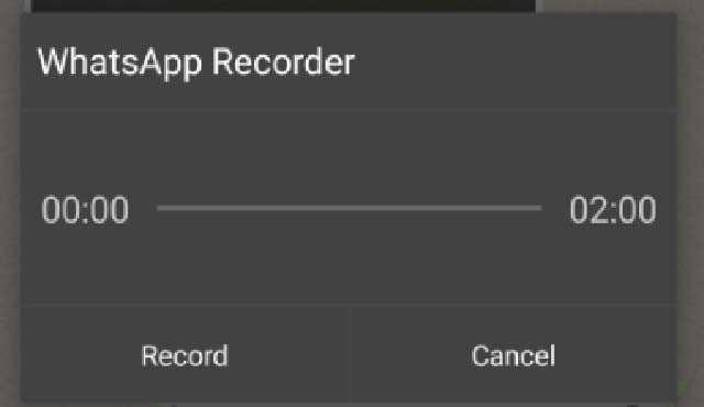 Daha sonra alr menden ses seeneine dokunun ve kan alanda &#8220;WhatsApp ile kaydet &#8211; Record with WhatsApp&#8221; dmesine dokunun. Basit bir ekilde uygulamadan bamsz alabilen penceredeki dmeye basn.