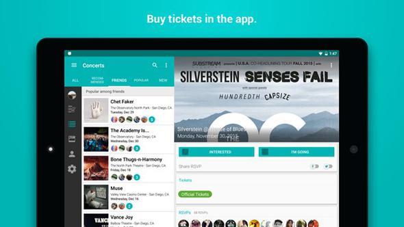 Bandsintown<br>    Bandsintown, Android cihazlarnzda kullanabileceiniz ve en yakn konserleri kefedip bulabileceiniz bir uygulama.