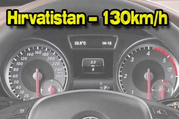 Otoyola sahip Avrupa lkelerinin birounda hz limiti saatte 110 km ile 130 km arasnda deiiyor. Yollarn durumuna gre bu limit bazen snrsz da olabiliyor.