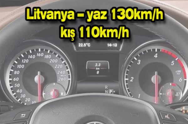 Otoyola sahip Avrupa lkelerinin birounda hz limiti saatte 110 km ile 130 km arasnda deiiyor. Yollarn durumuna gre bu limit bazen snrsz da olabiliyor.