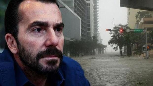 Oyuncu lker nanolu sosyal medyadan paylat bu fotorafn altna, "Miami'de evlerimizin n metrelerce su altnda, balklar yzyor. Dnyann en byk felaketlerinden biri yaanyor" notunu yazmt.