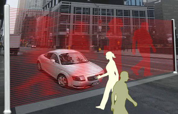 Gelecekte aralar daha da hzlanacak; yayalarla olas kaza riski de artacak. Yllar nce inli tasarmcnn gelitirdii hologram teknolojisi konsepti gerek olduunda krmzda gemek ok daha g olacak! Yolun iki yanna koyulan sistem, yayalar getii srada hologram grnty yola yanstacak ve olas kazalarn nne geilecek.