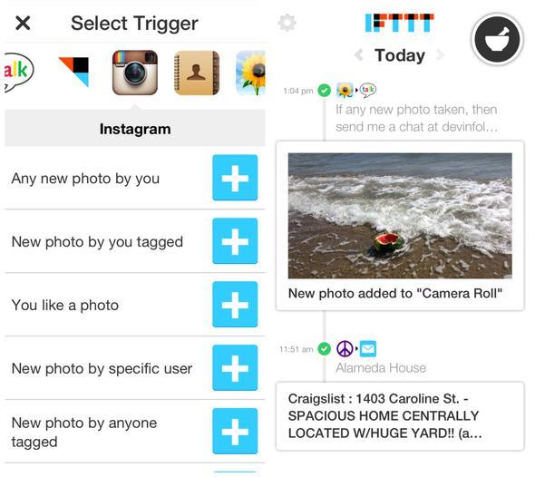 IFTTT:    Hem sosyal a hesaplarnz hem de sahip olduunuz web uygulamalarn daha kolay ynetebilmek iin gelitirilmi olan IFTTT, Google Drive, Dropbox, Facebook, Twitter, Instagram, Gmail, Flickr, Last.fm ve birok platform iin belirleyeceiniz talimatlar uygular. Bu sayede web uygulamalarnn sizin iin daha verimli almasn salyor.