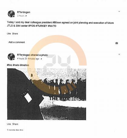 TE NATO TATBKATINDA CUMHURBAKANI ERDOAN'I KARALAYAN SAHTE HESAP<P>    Yaanan bu skandal da tatbikatta grevli Trk Subaylar ortaya kardTrk Subaylar dmanca mesaja cevaben syle yazdlar;