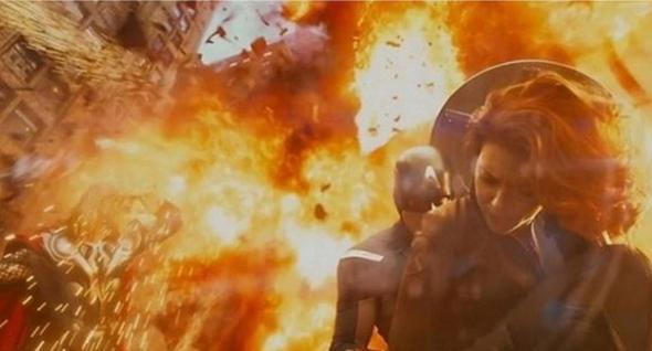 The Avengers filminden bir sahne...
