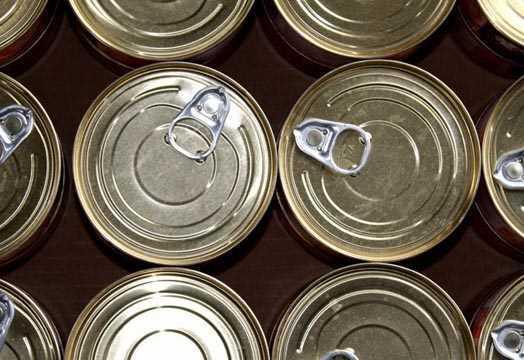 Delinmi konserve kutularndaki ve ikin kaplardaki yiyecekler