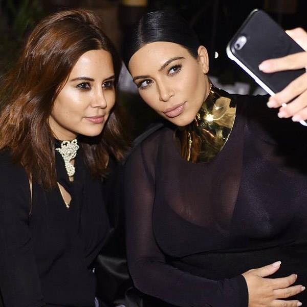 Kim Kardashian    Christine Centenera ile birlikte Olivier Rousteing & Beats davetinde