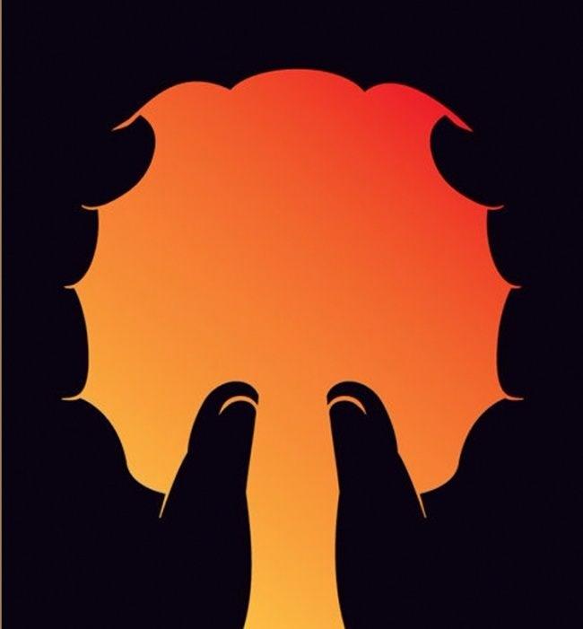 Patlama ve yan yana iki el (Baz insanlar bu resimde ikiden fazla figr gryor)